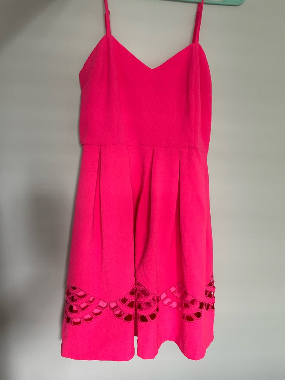 Hot Pink Eyelet Cocktail Dress